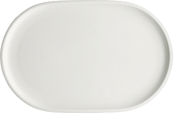 Platte coup oval 36 x 23 cm weiß, Shiro