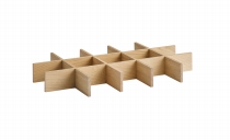 Einsatz für 15 Fächer für GN 1/1 Holzbox VALO 50,5 x 30 cm, H: 6 cm