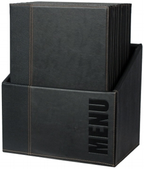 Speisekartenmappe A4 schwarz Box mit 20 Stck.
