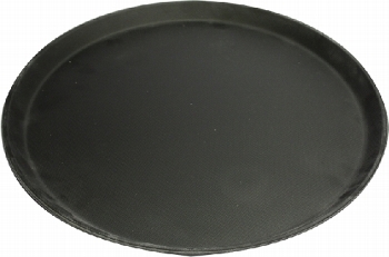 Tablett ø 40,5cm schwarz mit rutschfester Gummioberfläche