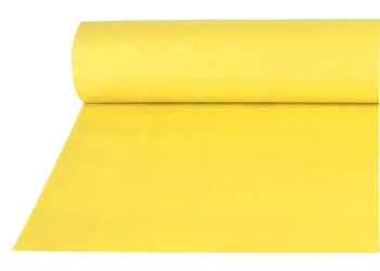 Papiertischtuch mit Damastprägung gelb